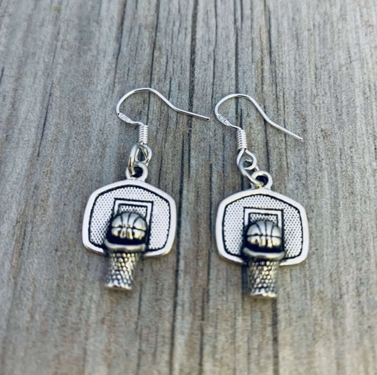 Basketball Hoop Charm Dangle Earrings