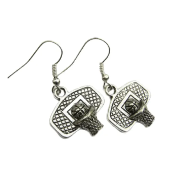 Basketball Hoop Charm Dangle Earrings