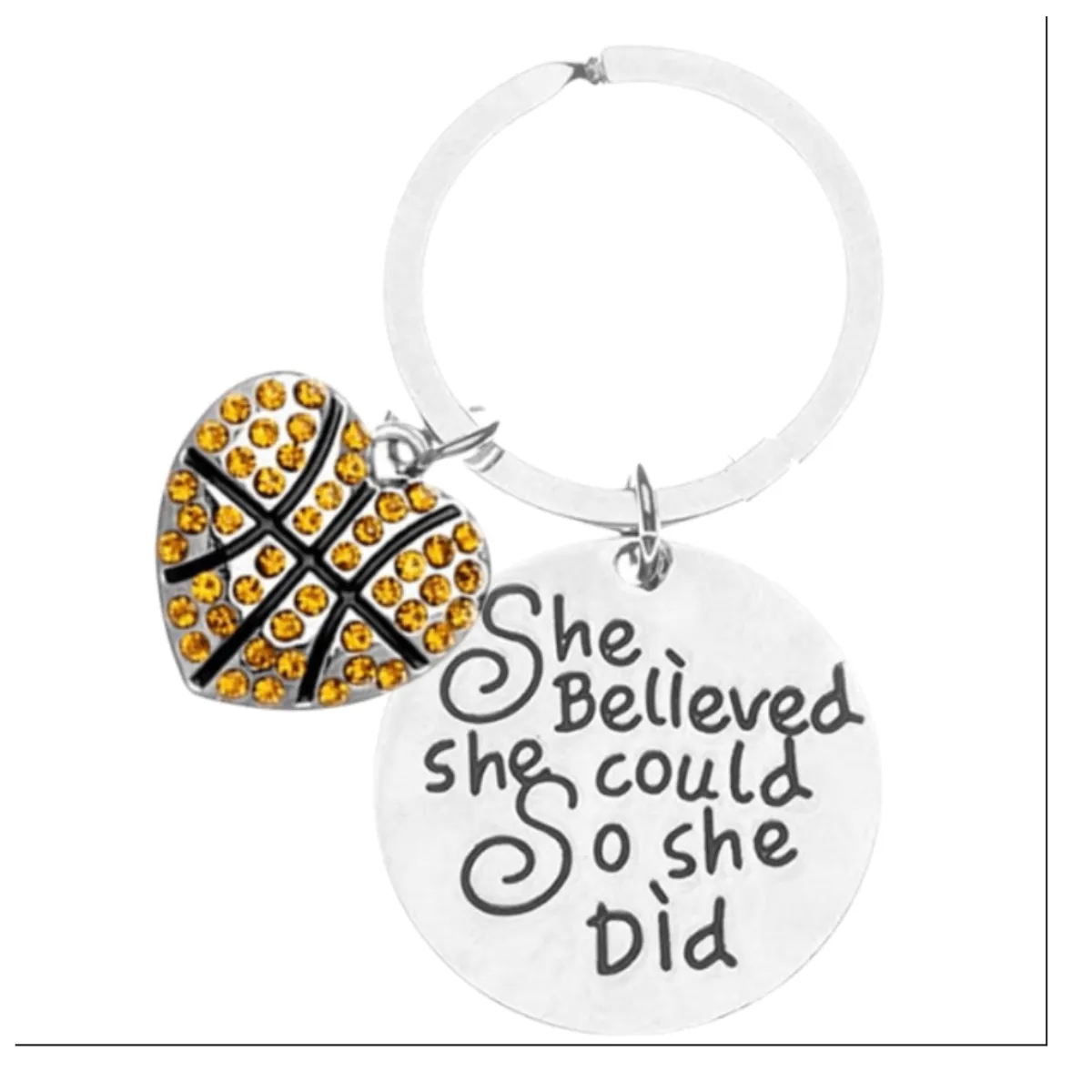 Basketball Keychain - She Believed She Could So She Did