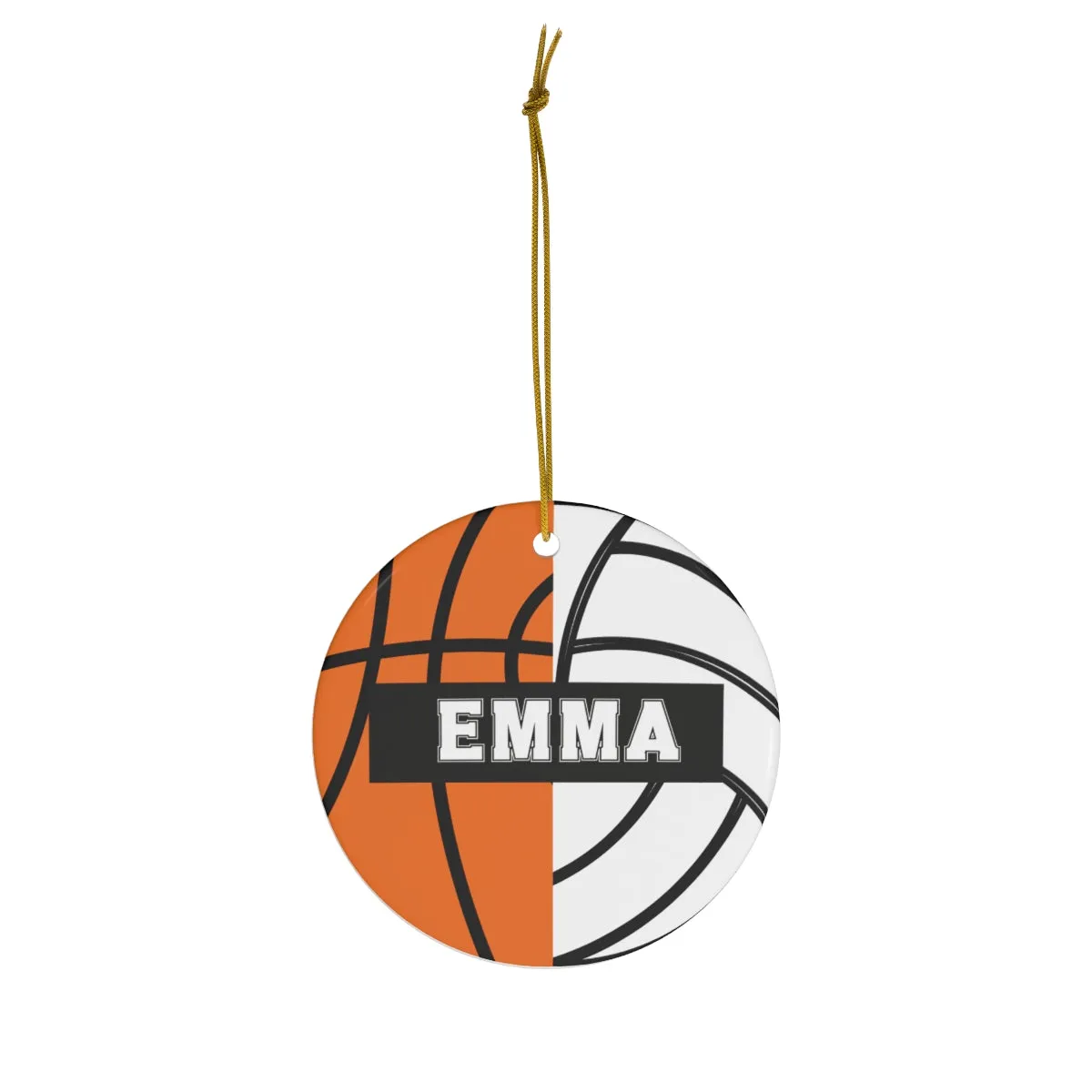 Basketball Volleyball Christmas Ornament - 2 Sport Athlete