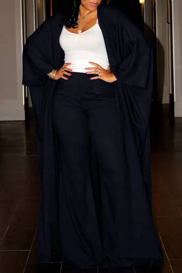 Batwing Sleeve Kimono & Wide Leg Pants Set