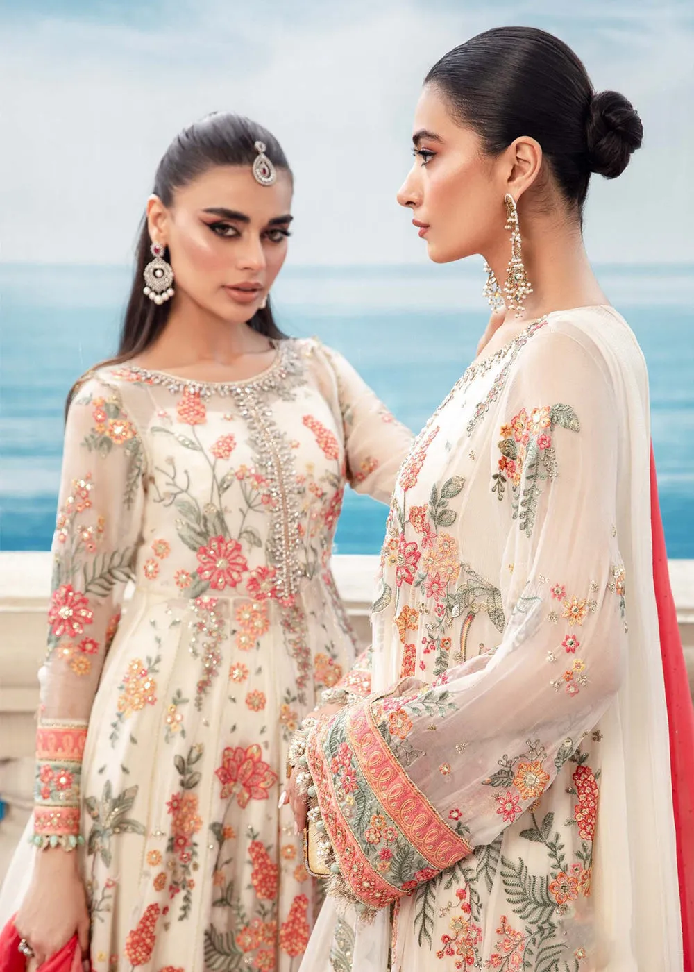 Chiffon Formals 2023 by Maria B | MPC-23-106 Cloud White Floral