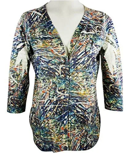 Cubism Jungle Sights Top Diagonal Edge Ruffle Print with Burn Outs