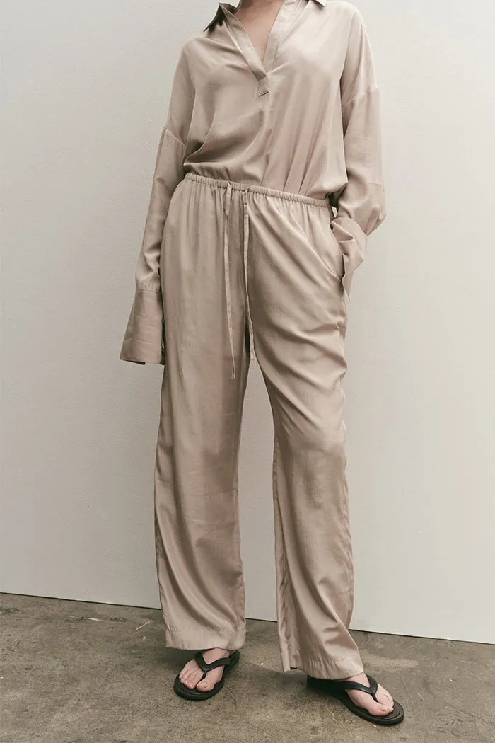 DRAWSTRING WIDE LEG PANTS