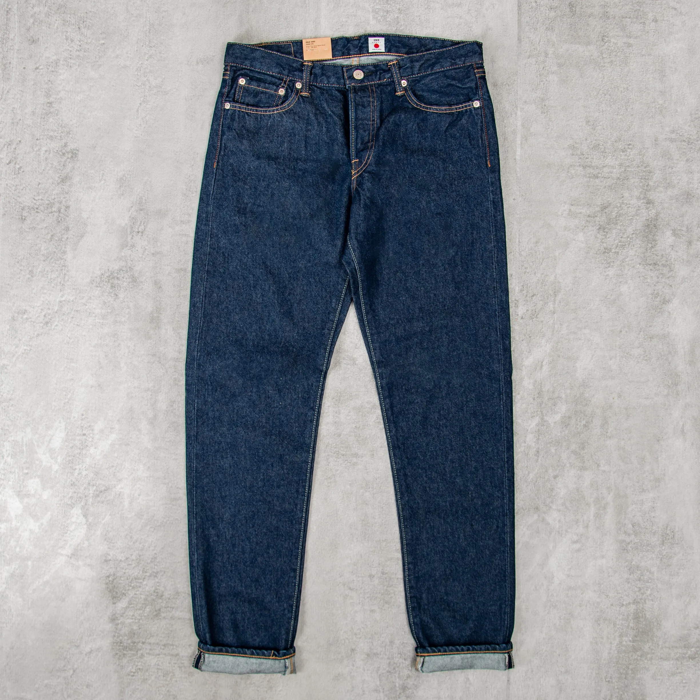 Edwin Regular Tapered Jeans Kaihara Opened Denim - Blue Rinsed