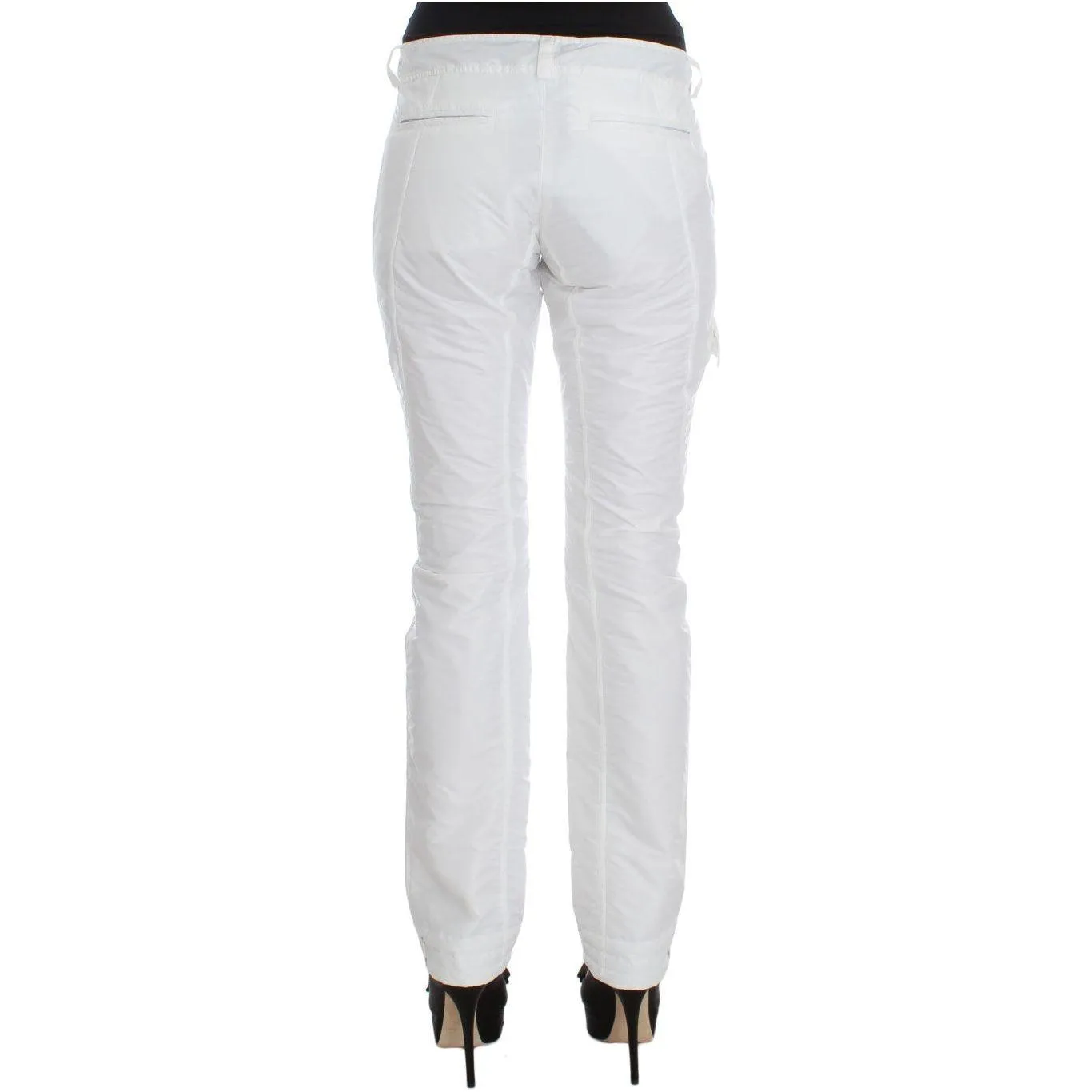 Ermanno Scervino Chic White Nylon Cargo Pants by Italian Designer