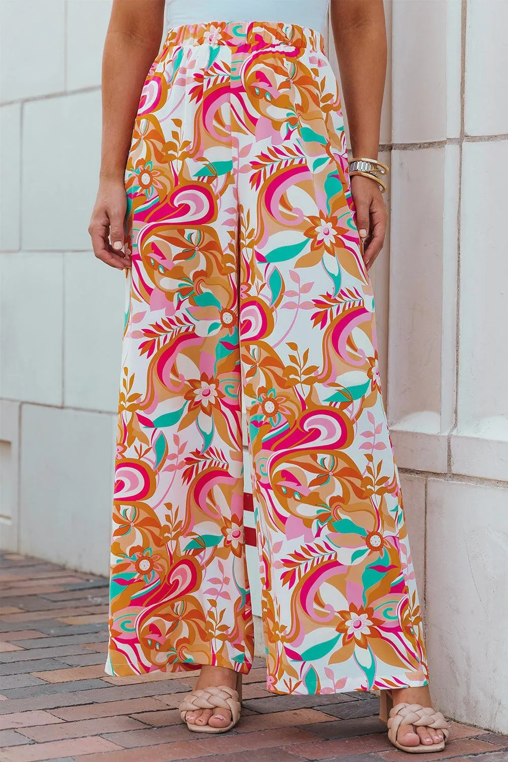 Floral Wide Leg Pants