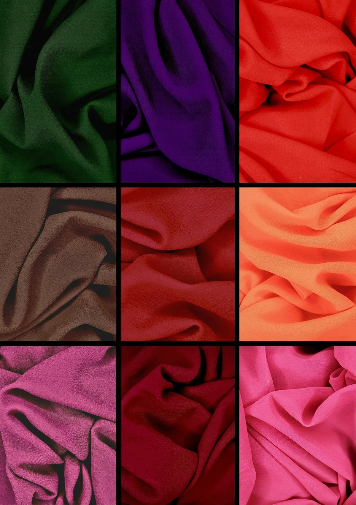 Georgette Chiffon Plain Crepe Dyed Fashion Fabric 60" Decoration, Craft & Dress ( GEORGETTE 2 )