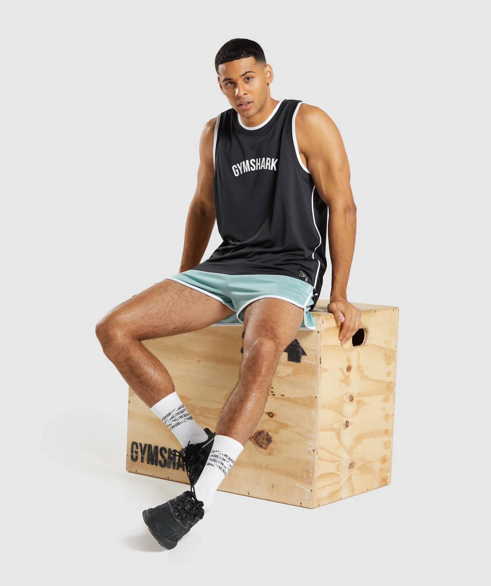 Gymshark Recess Basketball Tank - Black/White