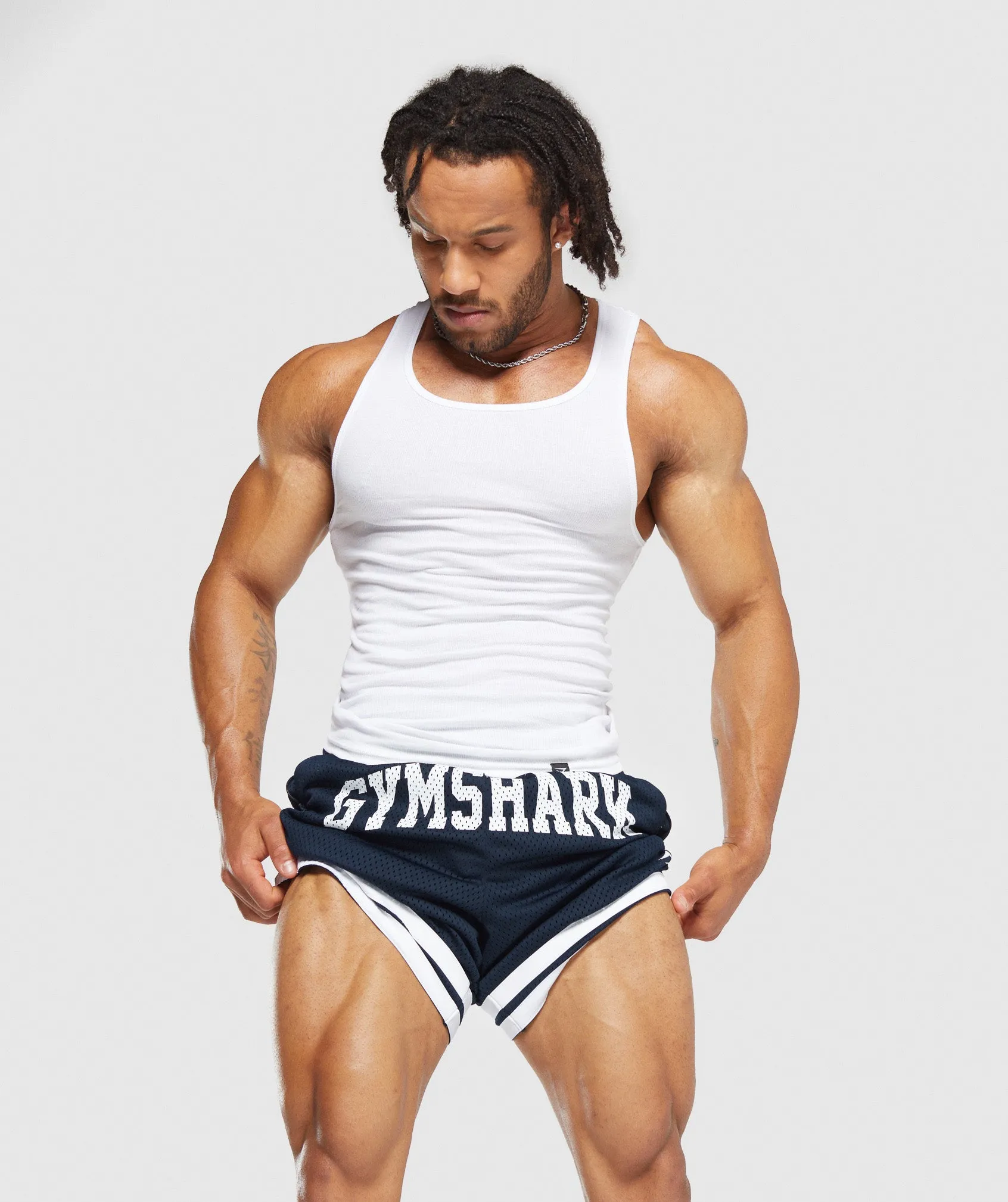 Gymshark Varsity Mesh Shorts - Navy