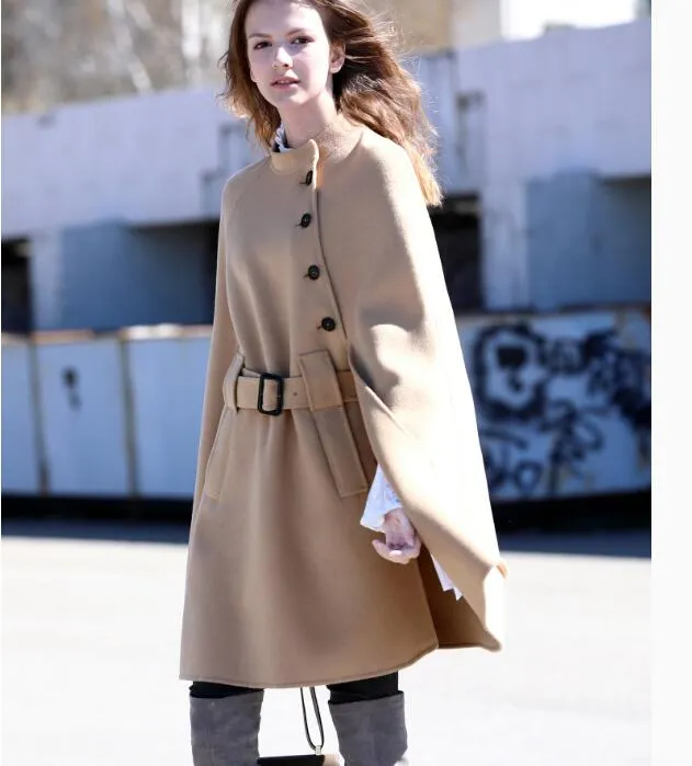 Handmade Women Wool Cloak Women Double Face Wool Coat Jacket