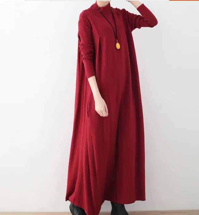 High Collar Knit Strench  Autumn Women Dresses Casual Women DressesSSM97219