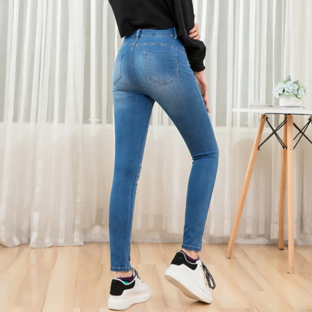 High waist Long Women Jeans