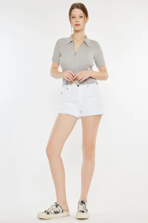 Kancan Raw Hem Distressed Denim Shorts