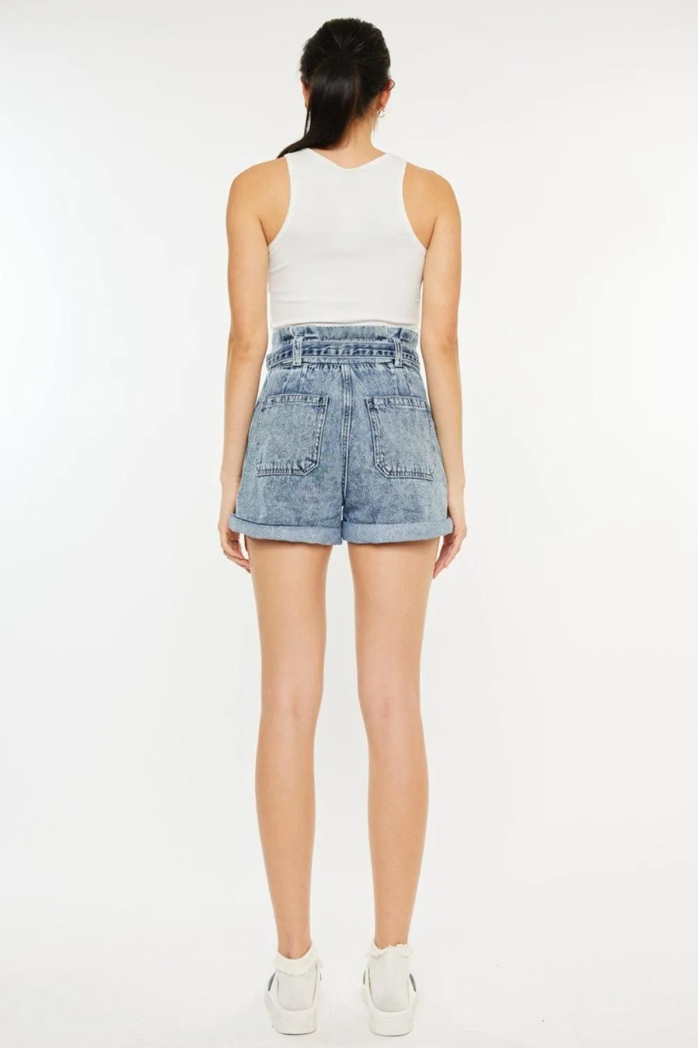 Kancan Ultra High Rise Paperbag Denim Shorts