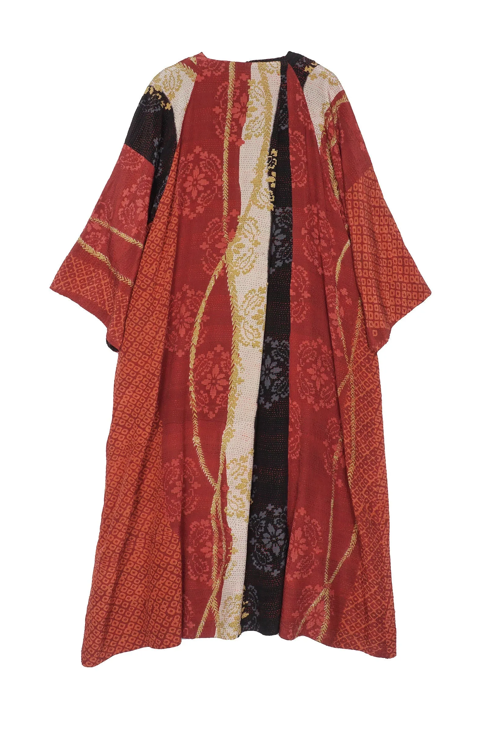 KIMONO PRINT KANTHA KIMONO MAXI - kp2318-red -