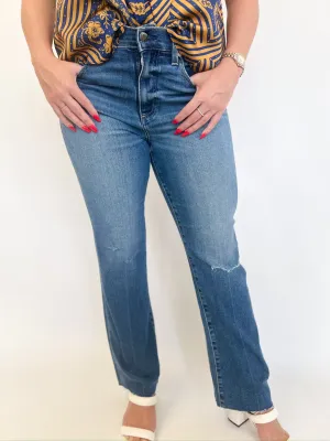 Lennon City Distressed High Rise Boot Crop Jeans