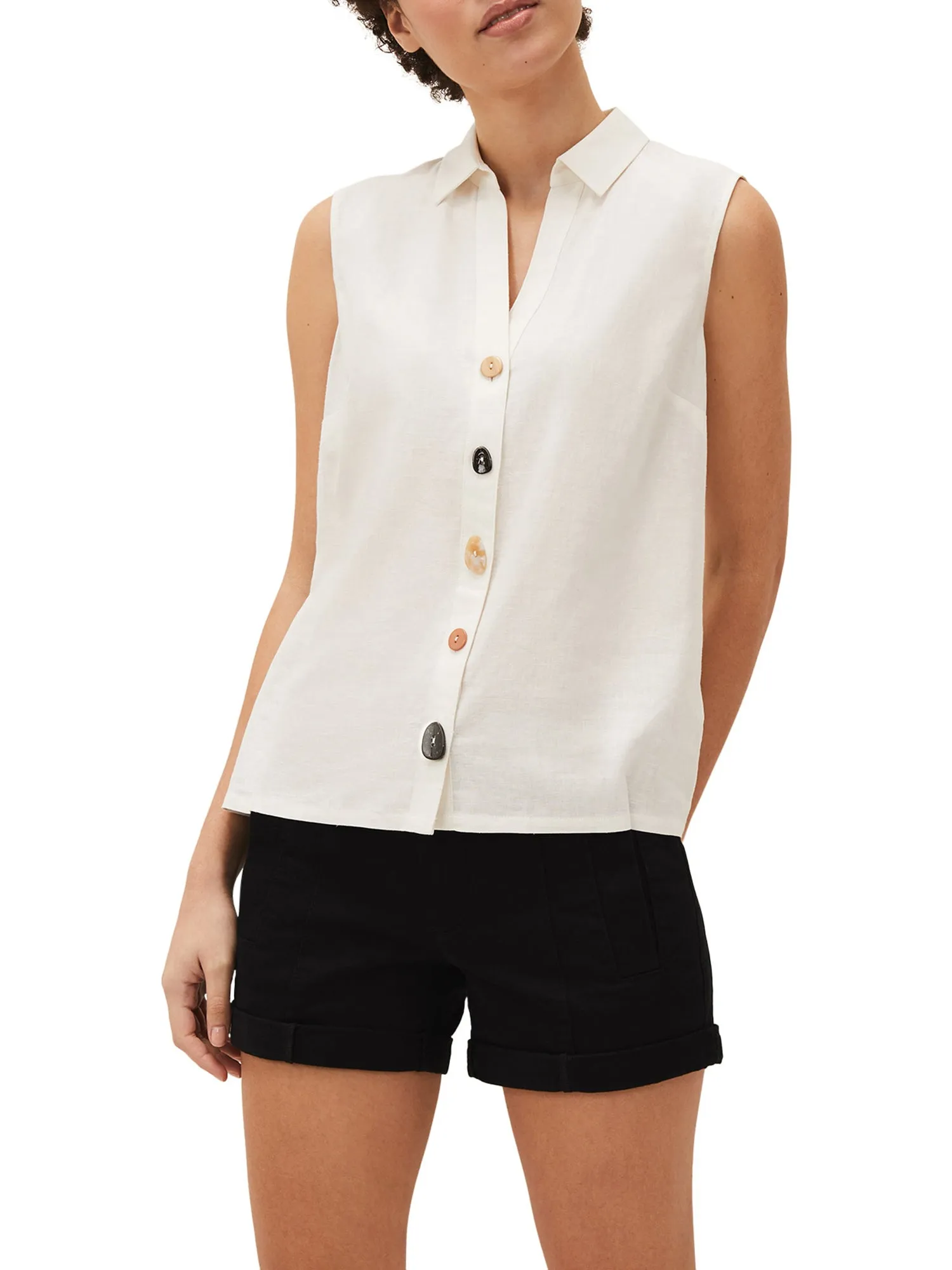 Lucy Linen Sleeveless Blouse