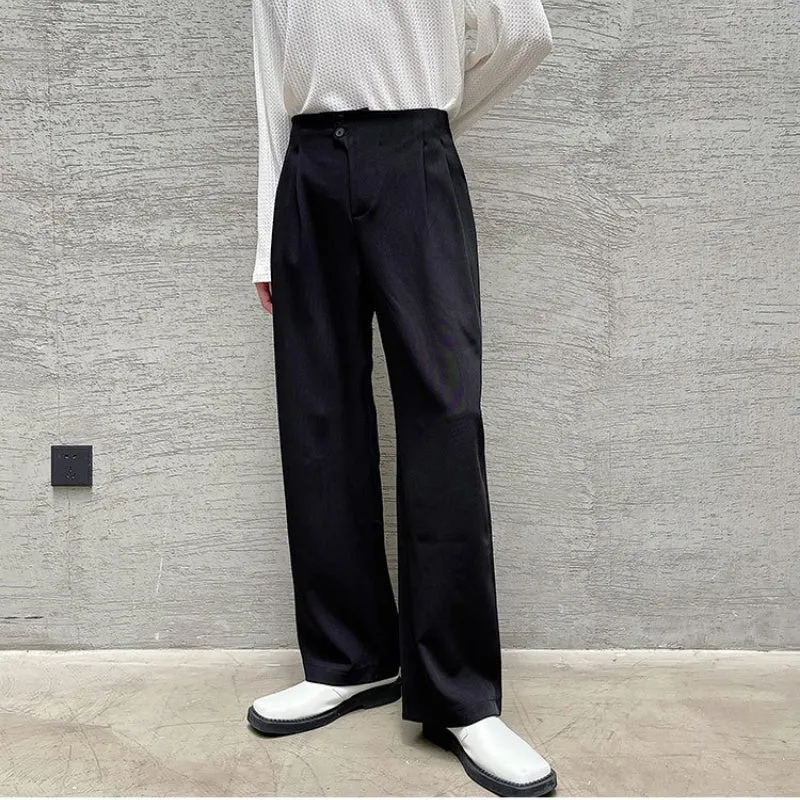 Men's Casual Simple Straight Drape Wide Leg Pants