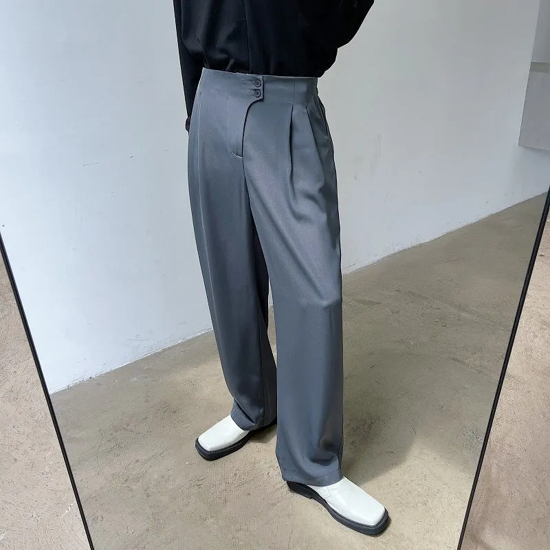 Men's Casual Simple Straight Drape Wide Leg Pants