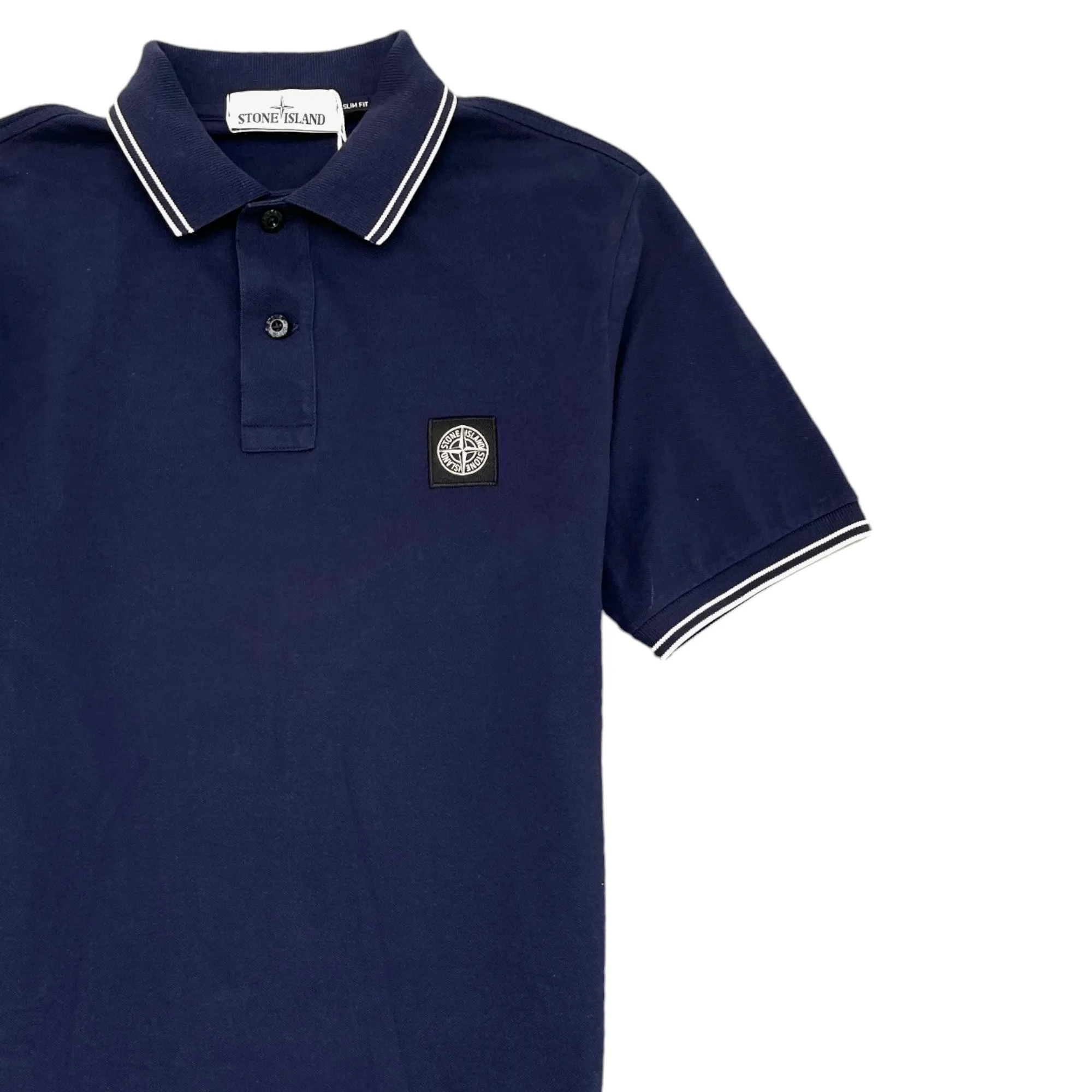 Men's Compass Logo Polo Shirt Navy Size M