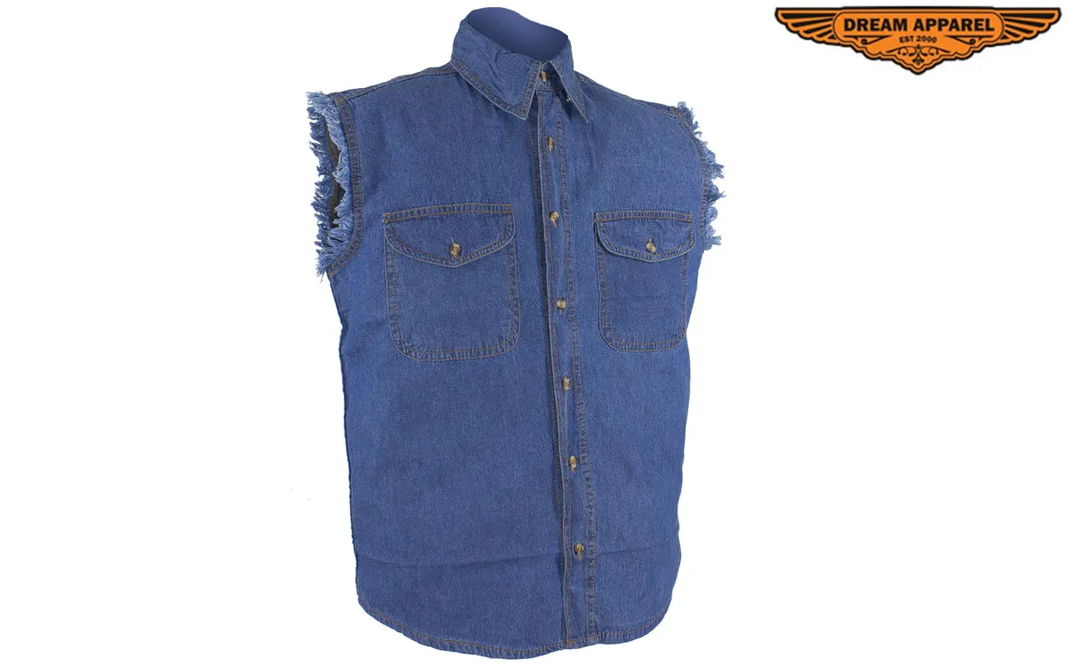 Mens Denim Blue Sleeveless