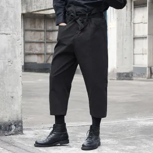 Men's Diablo Casual Black Nine-point Straight Leg Pants