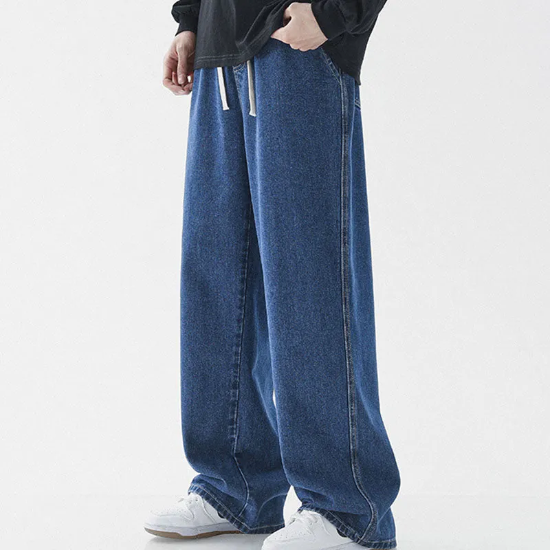 Men's Loose Straight Elastic Waist Wide Leg Pants