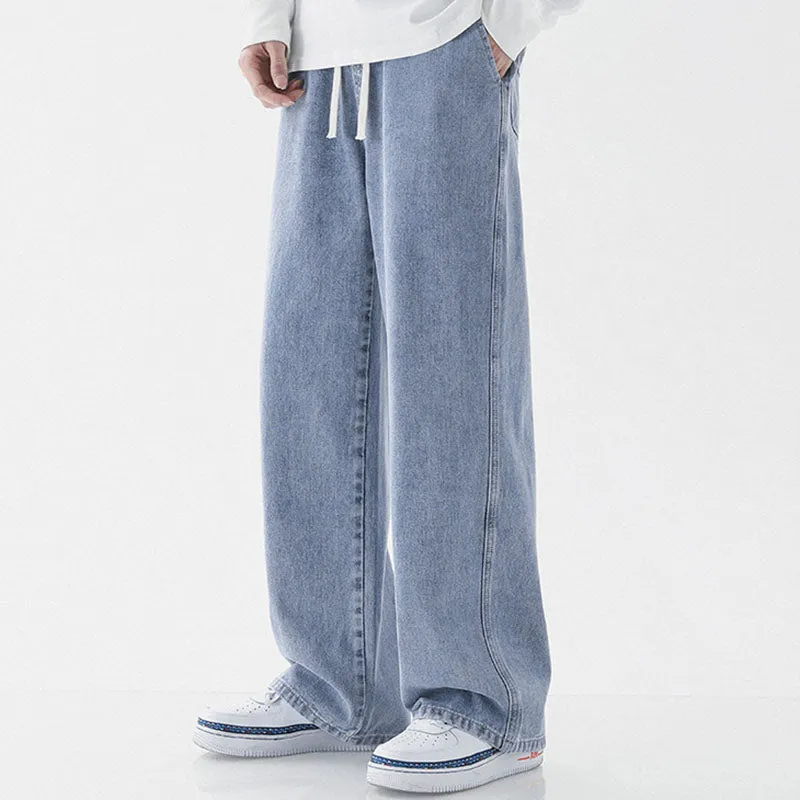 Men's Loose Straight Elastic Waist Wide Leg Pants