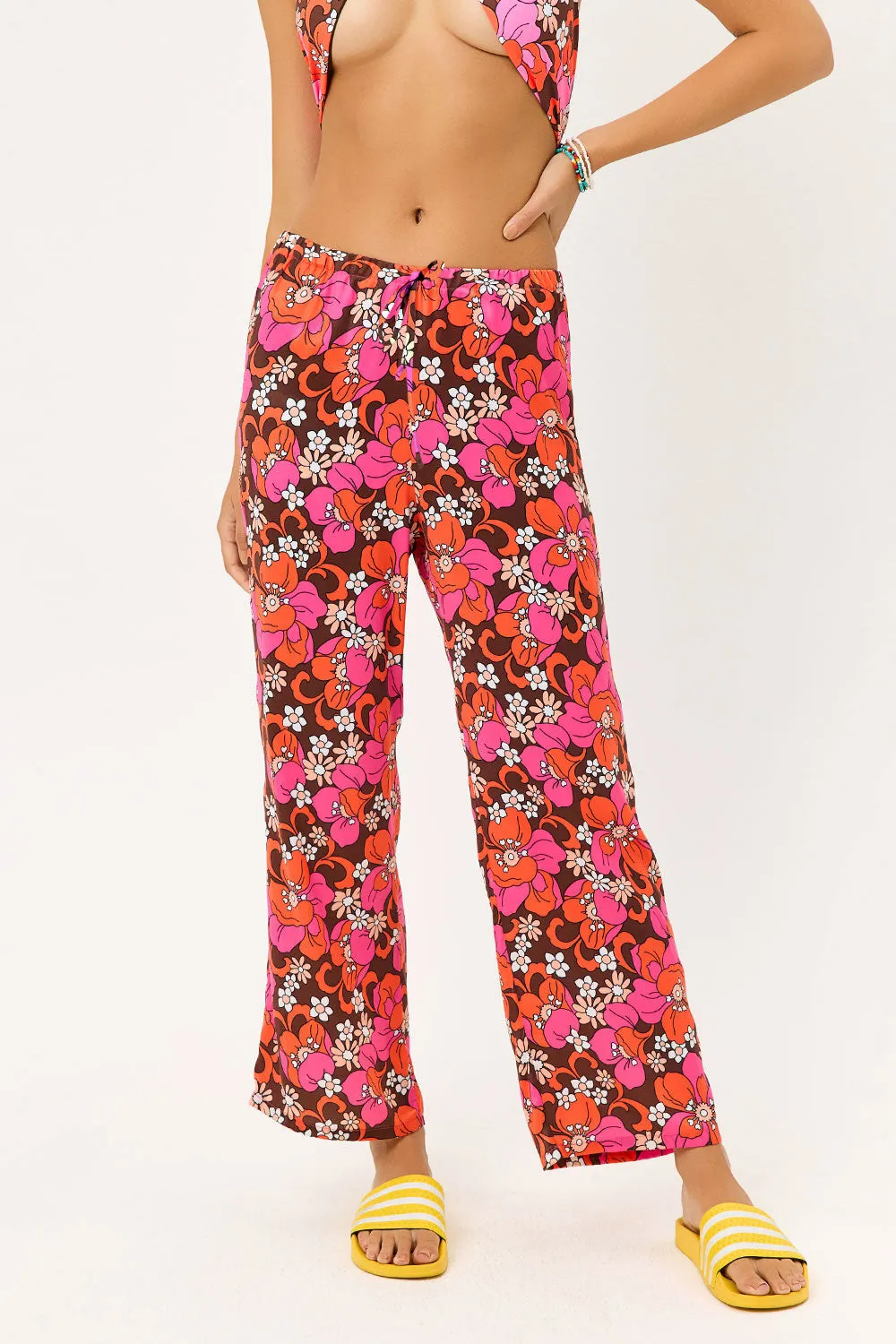 Michelle Low Rise Wide Leg Pants - Tropics