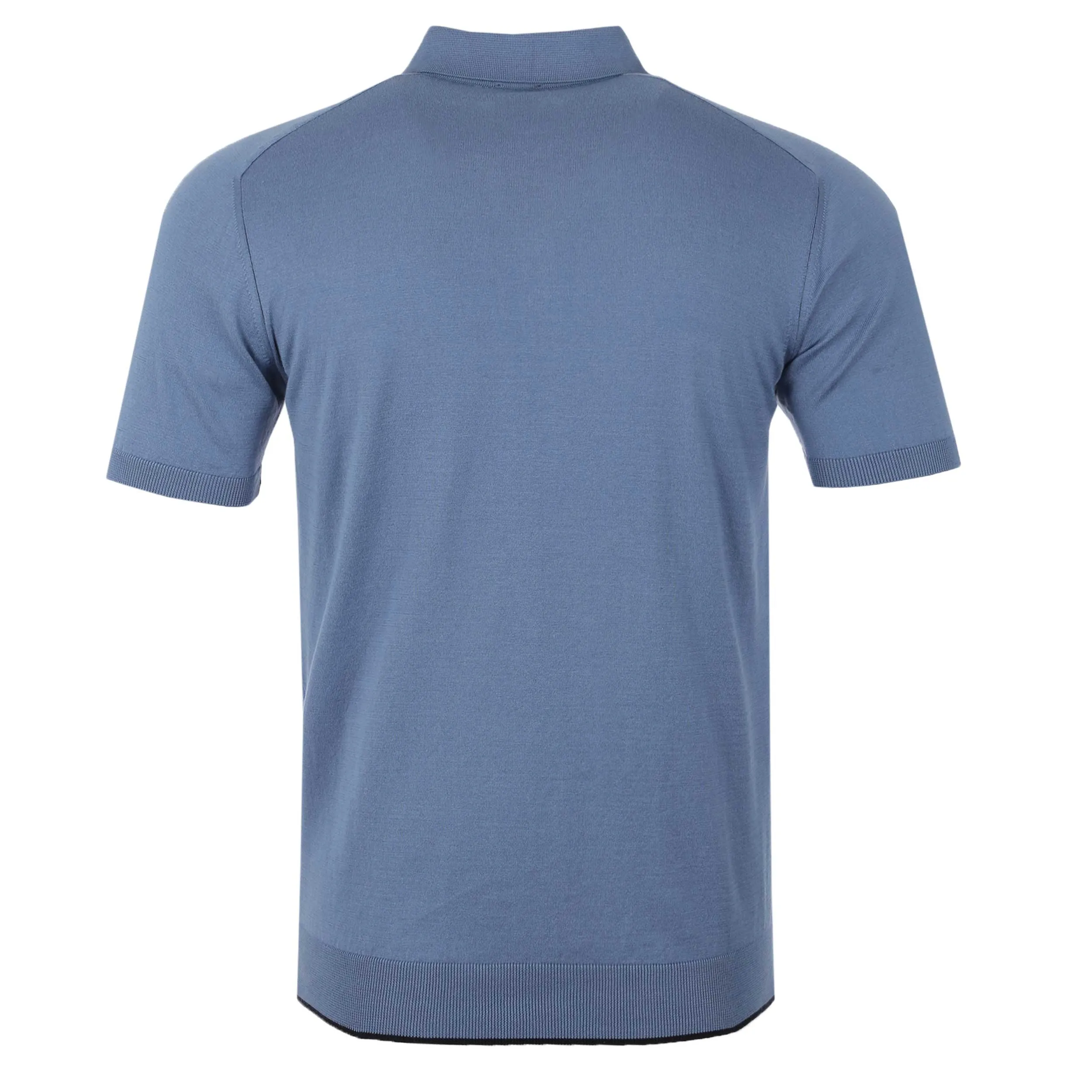 Pal Zileri Cable Self Print Polo Shirt in Sea Blue