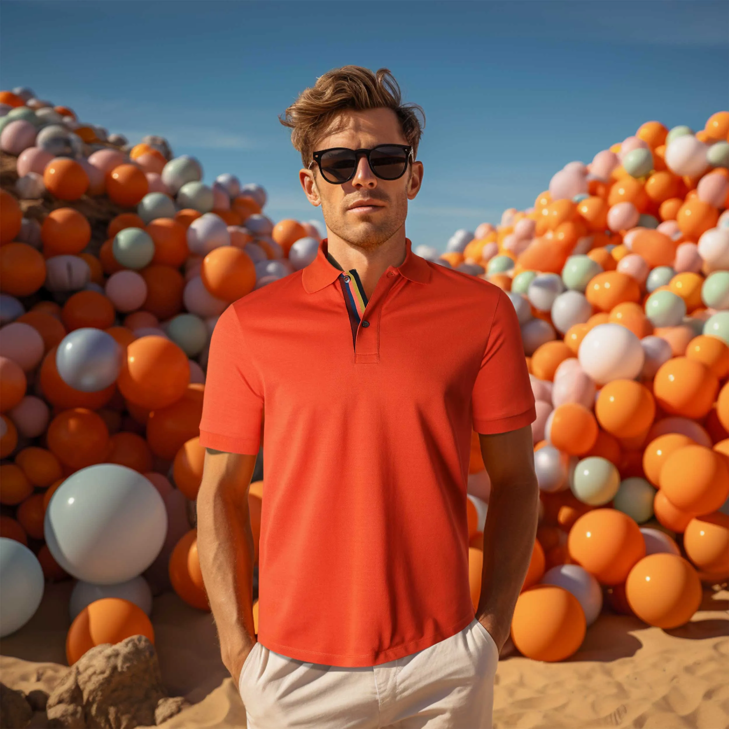 Paul Smith Placket Polo Shirt in Orange