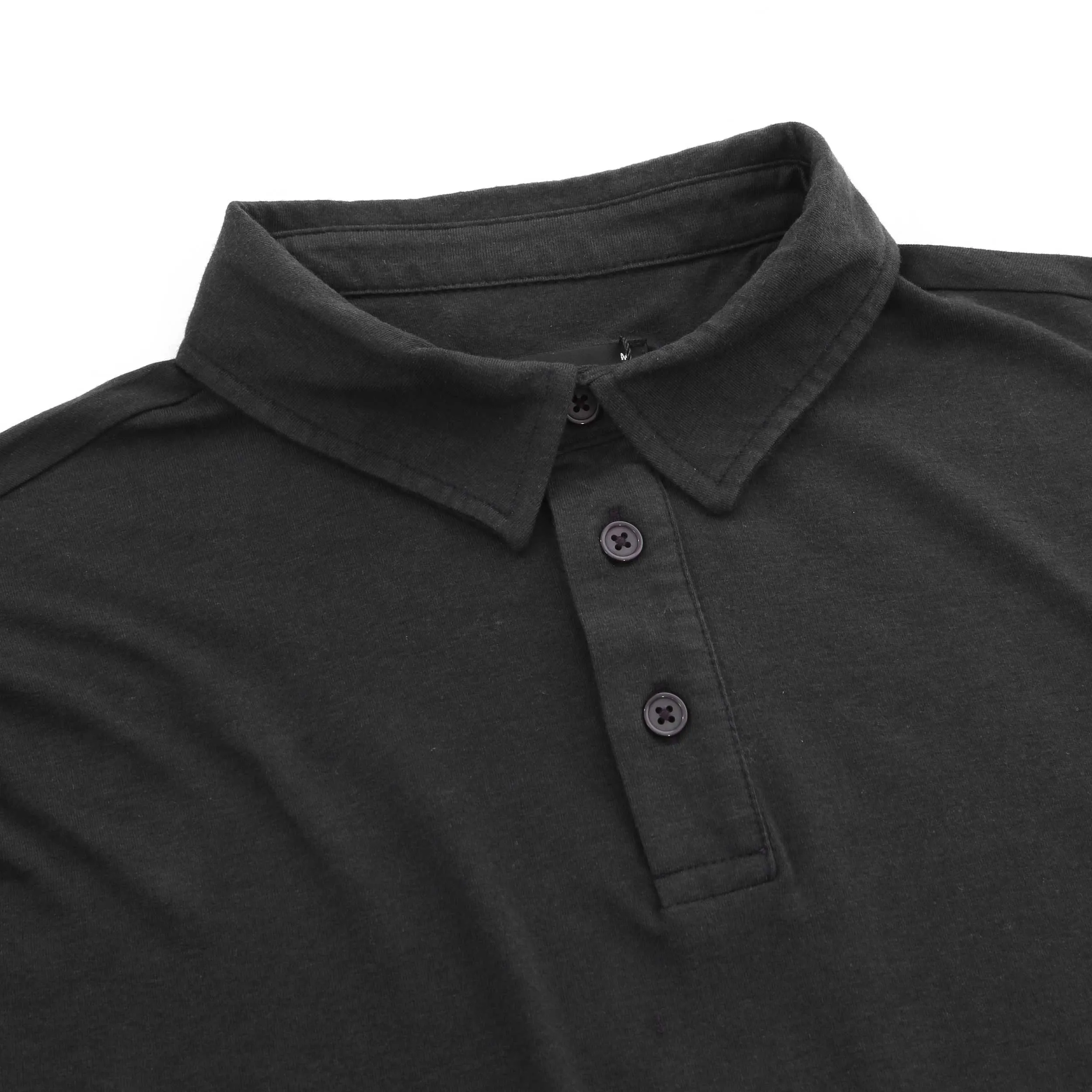 Remus Uomo Basic Tencel Cotton Polo Shirt in Black