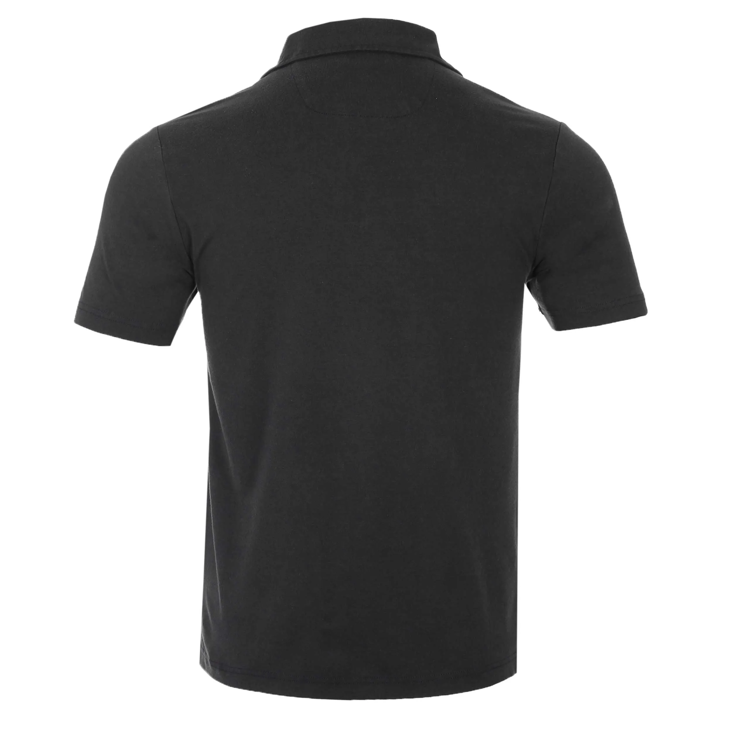 Remus Uomo Basic Tencel Cotton Polo Shirt in Black