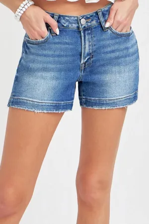 RISEN Low Rise Slit Denim Shorts