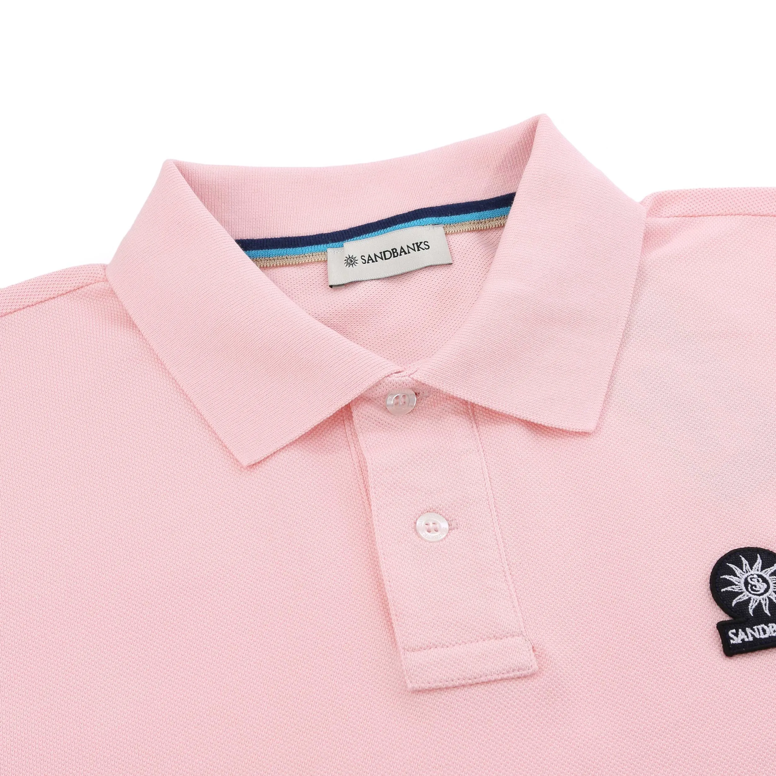 Sandbanks Badge Logo Polo Shirt in Crystal Rose