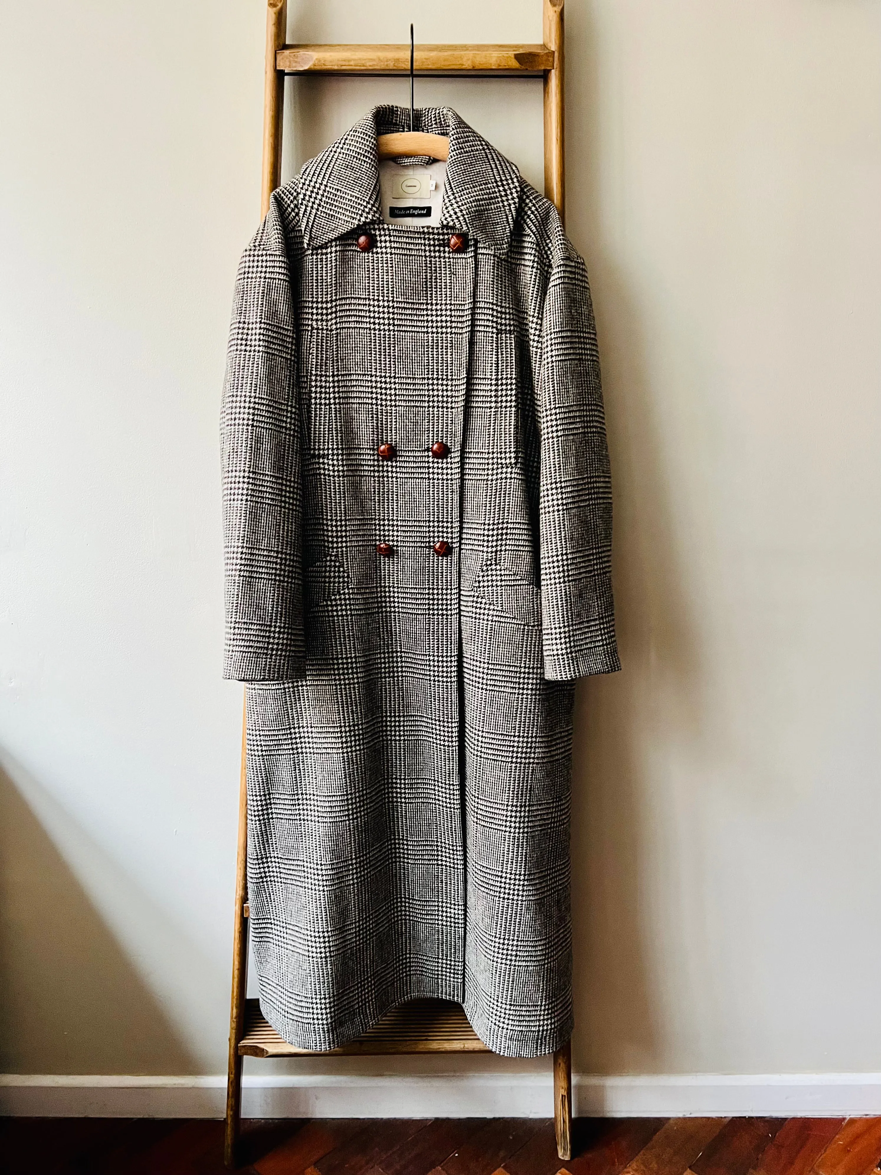 Shetland Wool Coat / Houndstooth