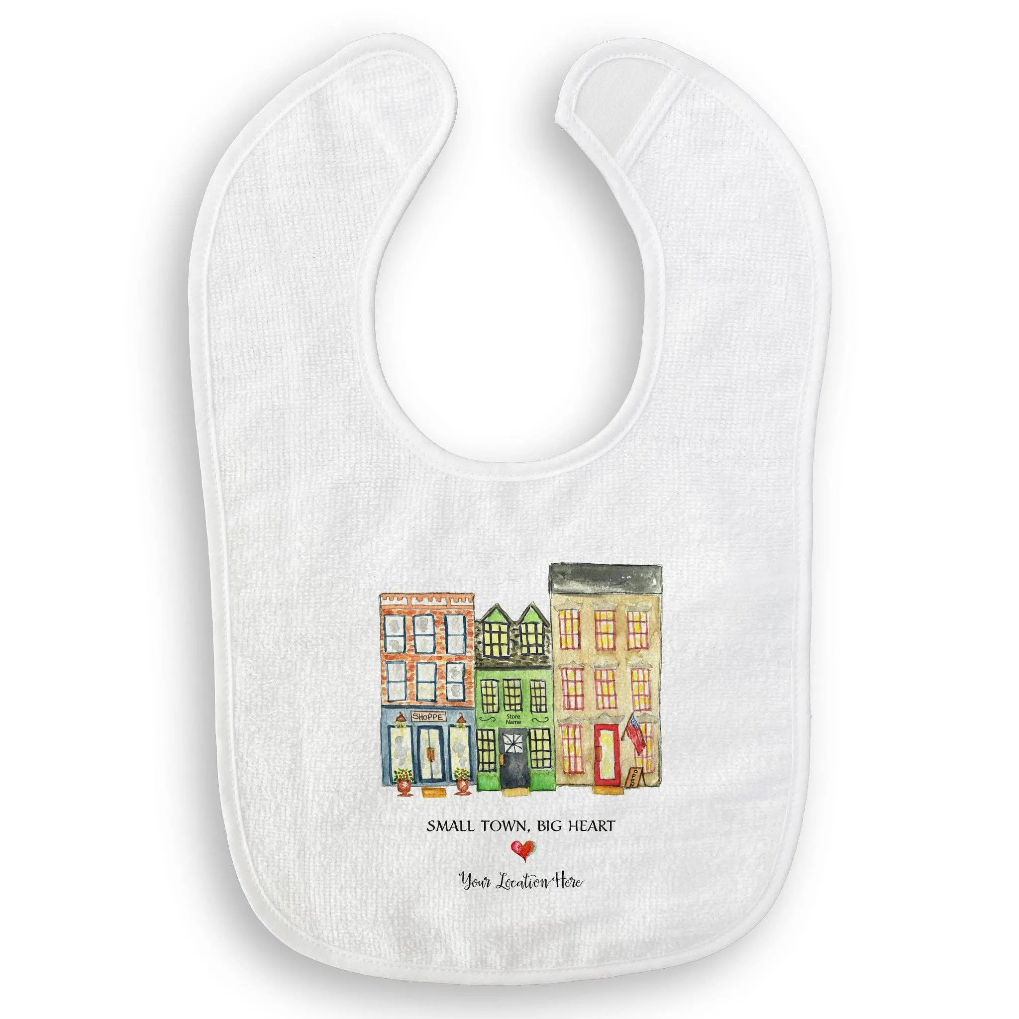 Small Town Big Heart with Location: Dishtowel / -