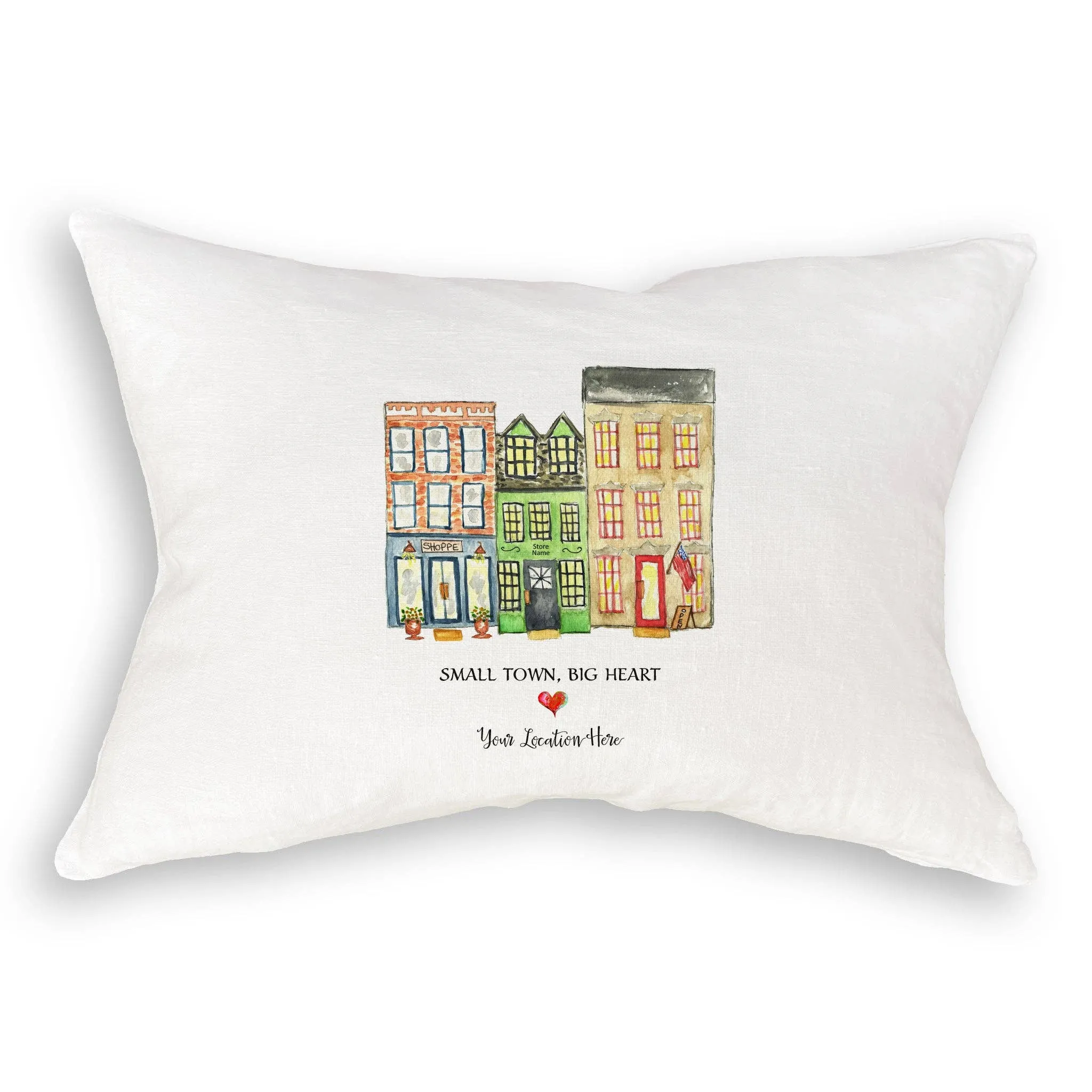 Small Town Big Heart with Location: Dishtowel / -