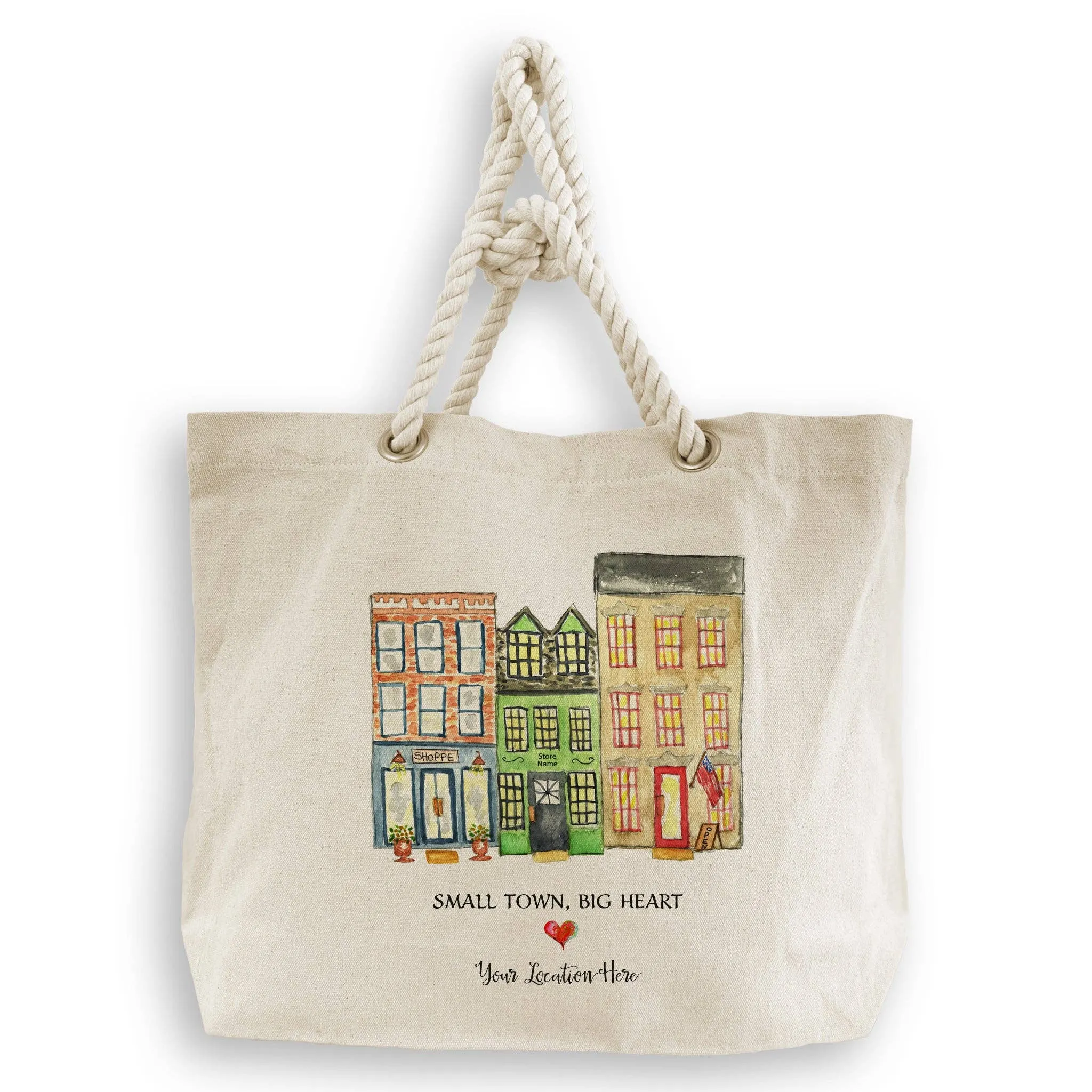 Small Town Big Heart with Location: Dishtowel / -