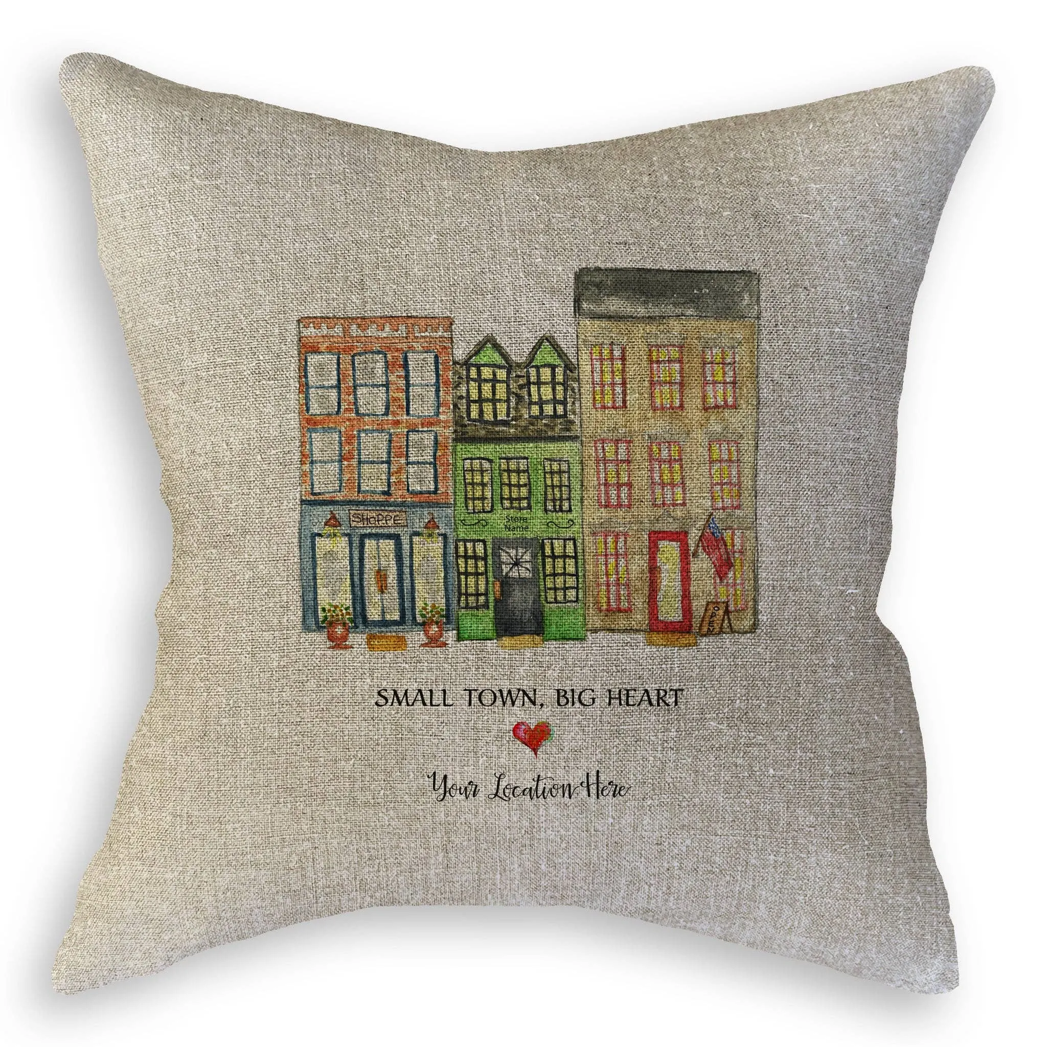 Small Town Big Heart with Location: Dishtowel / -