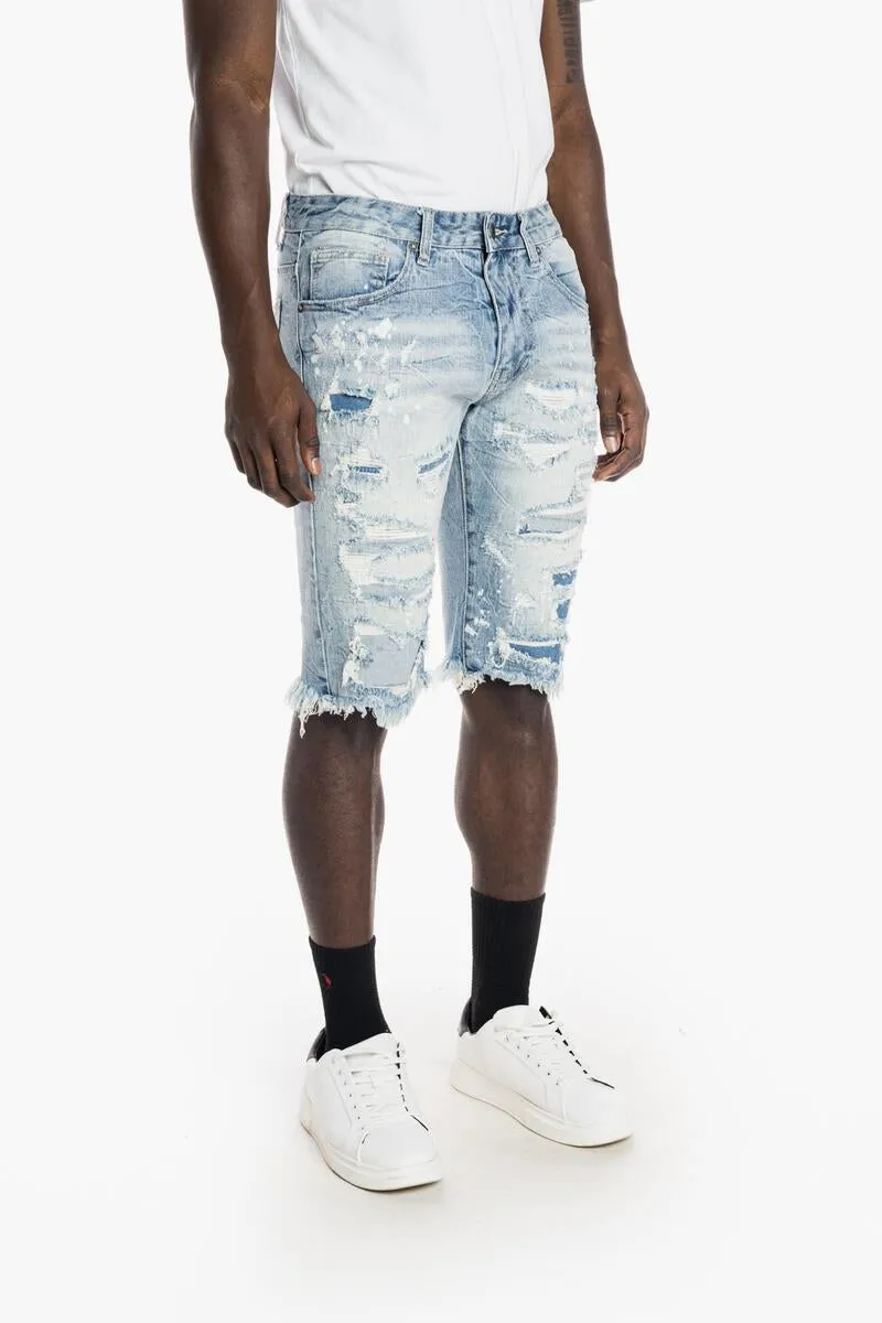 Smoke Rise Men's Rip and Repair Fashion Denim Short