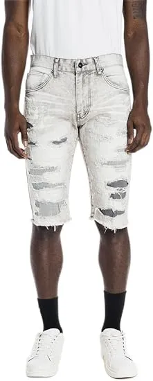 Smoke Rise Men's Rip and Repair Fashion Denim Short