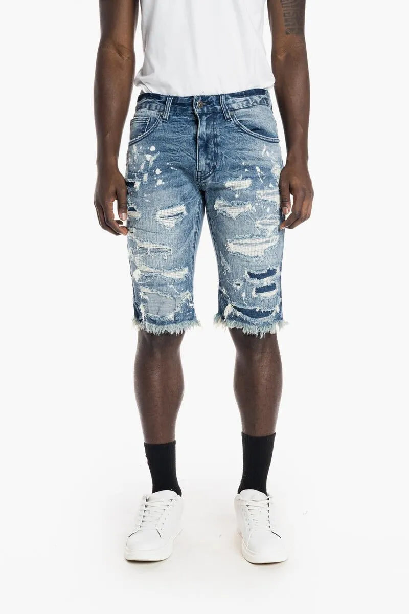 Smoke Rise Men's Rip and Repair Fashion Denim Short