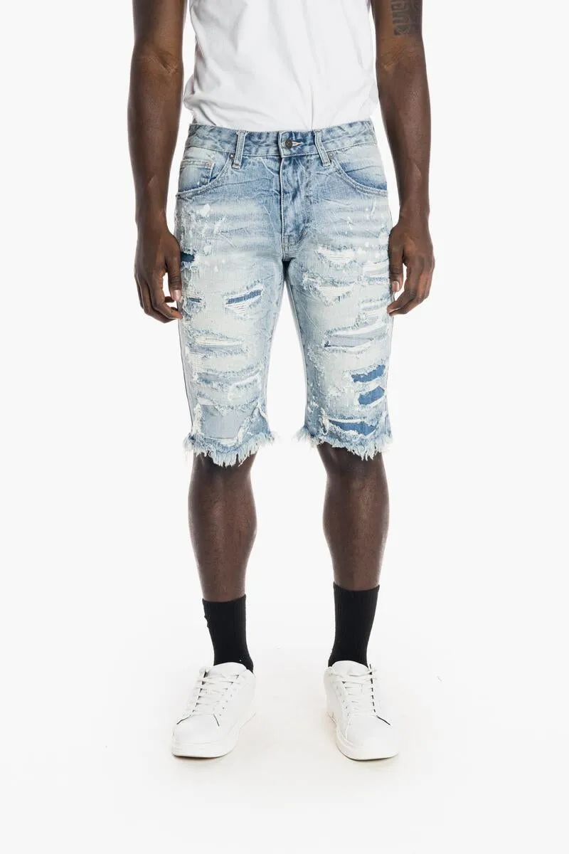 Smoke Rise Men's Rip and Repair Fashion Denim Short