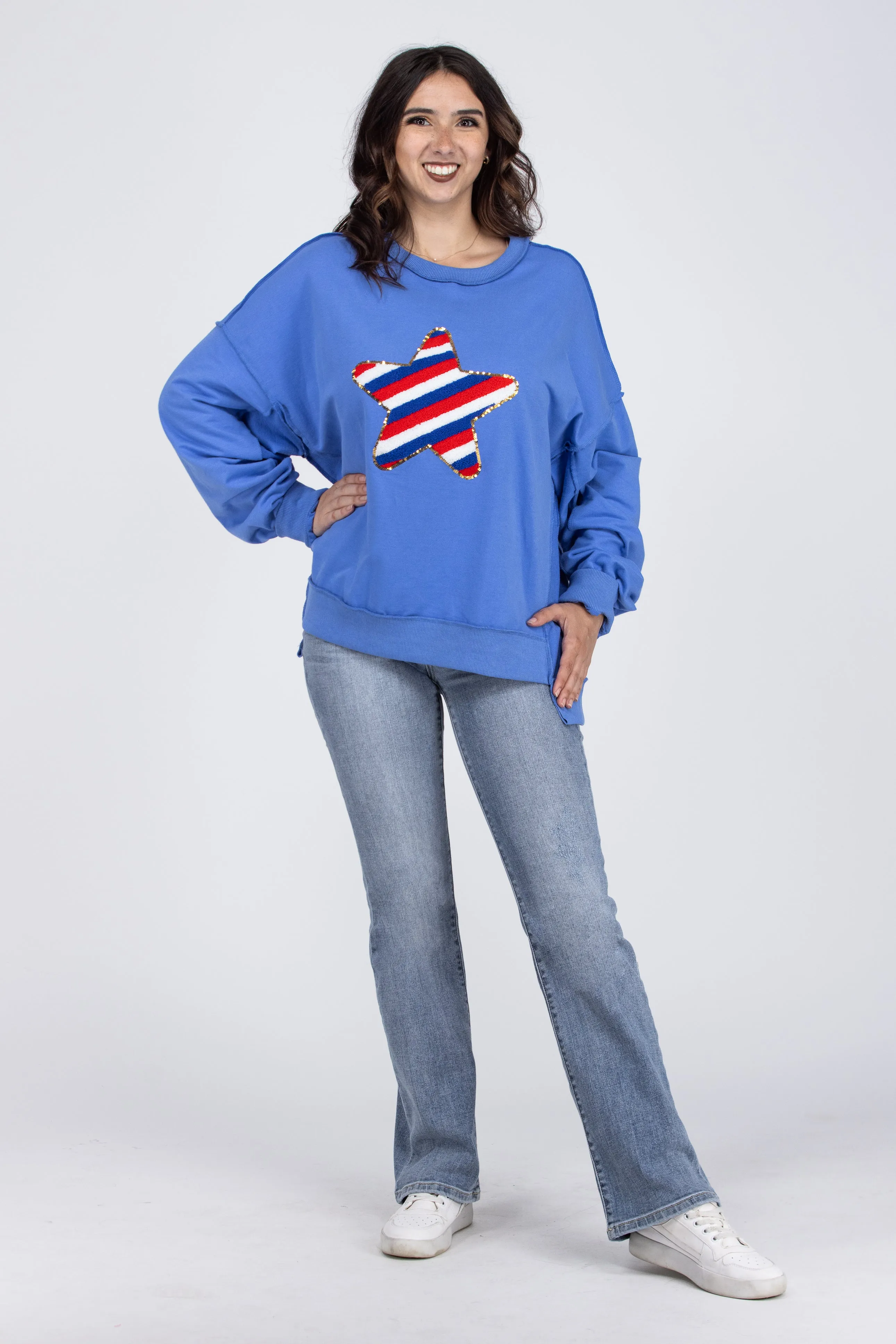 Star Spangled Long Sleeve Sweatshirt