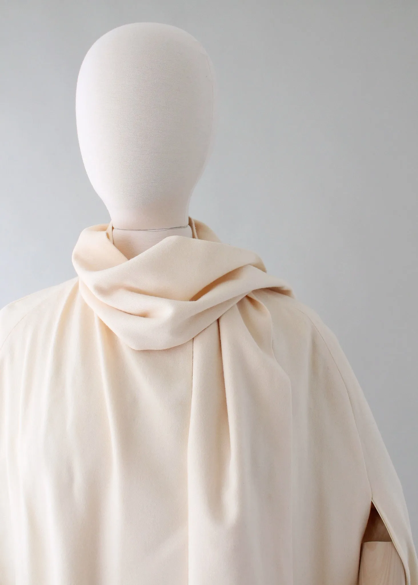 Vintage 1970s Winter White Long Cape