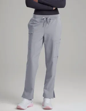 Womens 9-Pocket Straight Leg Scrub Pants - Stone Gray